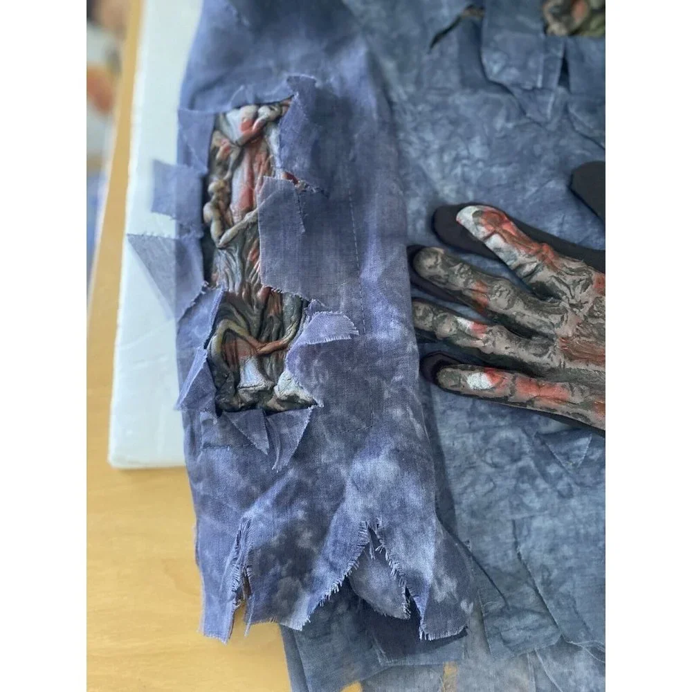 Costume Rotten Walking Corpse Zombie Top Gloves Costume Kids Size M 8-10 NWOT‎